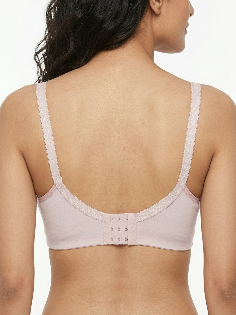 Foam Front One Button Open Bridles Bra With Net Carving
