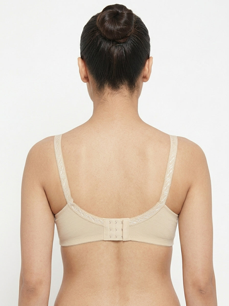 Foam Front One Button Open Bridles Bra With Net Carving