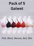 Half Embroidery Cotton Bra ( pack of 5 )