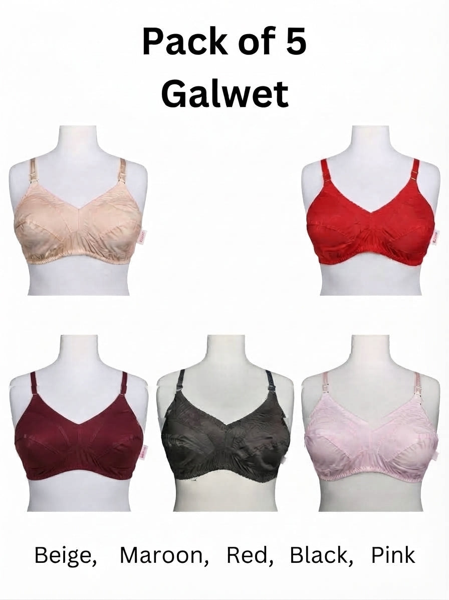 Simple Cotton Bra (Pack of 5)