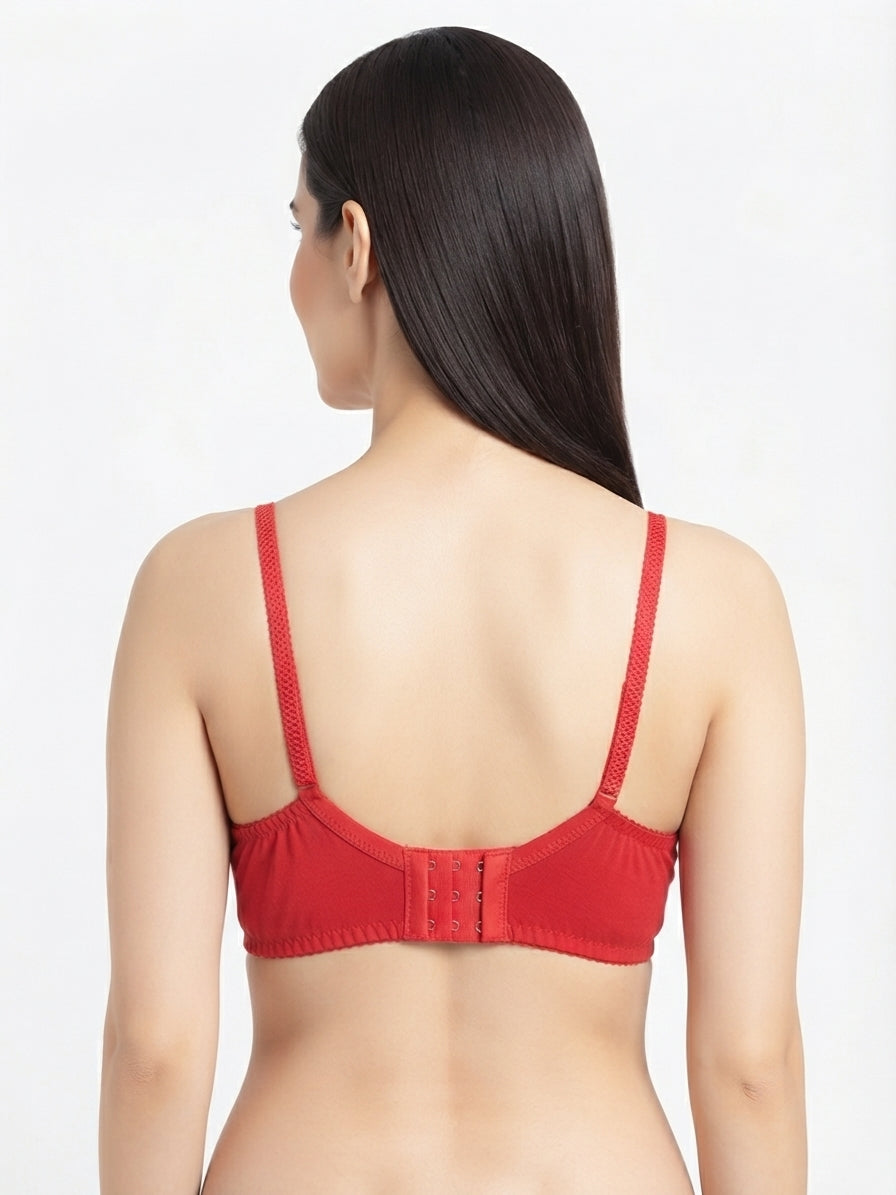 Half Embroidery Cotton Bra