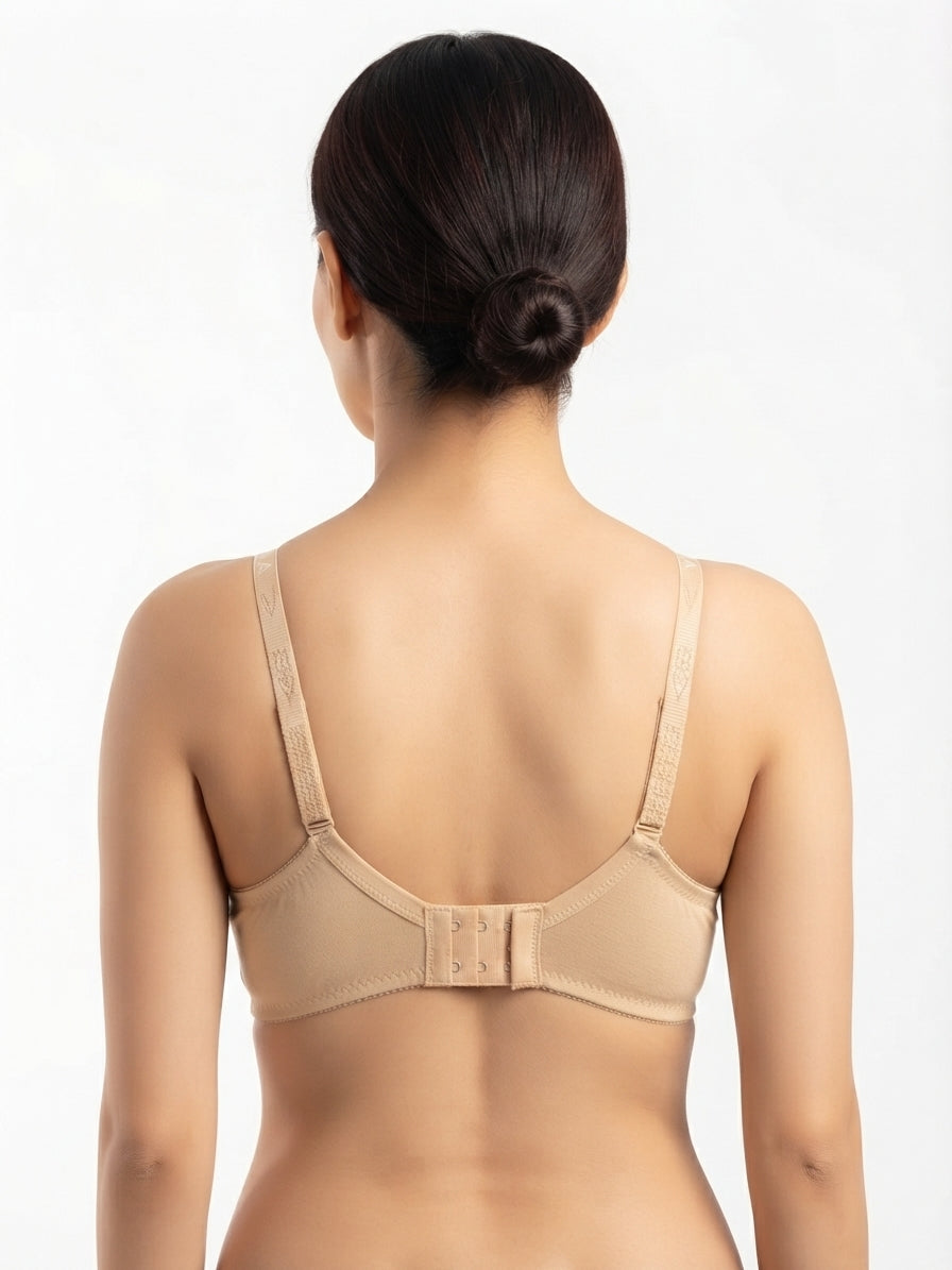 Silk Half Airable Embroidery Bra - Skin
