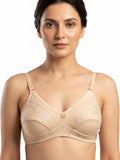 Softy Half Embroidery Bra - Skin